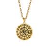 AliExpress Venta Caliente Collar de Protección Wiccan Brujería Acero Inoxidable para Hombre 12 Constelaciones Luna Tiempo Collar Giratorio