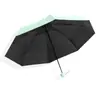 Paraguas de Bolsillo tipo Cápsula para Mujer, Recubrimiento Negro Engrosado, Protección Solar, Paraguas Sombrilla, Paraguas Plegable, Doble Uso para Sol y Lluvia, Sombrilla Solar Personalizada al por Mayor