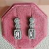Pendientes Rectangulares Largos de Circonita con Diseño Creativo de Moda para Mujer E026