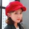 Boina de Lana Niños Otoño e Invierno Gorra Negra Moderna Retro Estilo Pintor Coreano Sombrero Octogonal Británico