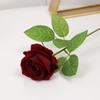 Flores Artificiales de Terciopelo al por Mayor, Flor Individual de Gama Alta Realista para Decoración de Bodas, Ramo de Rosas para el Día de San Valentín
