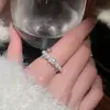 Anillo Abierto Minimalista de Perla y Circonita Estilo Coreano Elegante Versátil Anillo para Dedo Índice Joyería de Lujo Ligero de Gama Alta para Mujeres