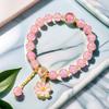 Pulsera de Puesto al por Mayor de 1 Yuan Imitación Piedra Ojo de Gato Marca Bendición Cuentas de Flor de Durazno Nicho de Alta Gama Flor Lirio de los Valles Mariposa Pulsera