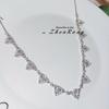Colar Xinghe Dream High-end Brilhante de Zircônia Pulseira de Diamante de Alto Carbono de Luxo Leve Brincos Longos com Pingente de Franja Conjunto de Brincos