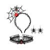 Faixa de cabeça de Halloween personalizada em estoque transfronteiriça, faixa de aranha, conjunto de coleira e brincos, decoração para atmosfera de festa do festival fantasma