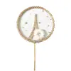 Decoración de Pastel para Hornear ins Lujo Ligero Pastel Incrustado de Diamantes Borde de Diamante para Pastel Torre de Cristal Flor Círculo de Hierro Tarjeta