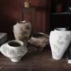 Jarrón de Cerámica Rústica, Jarrón para Flores Secas, Maceta de Barro, Jarrón de Cerámica Estilo Wabi-Sabi, Maceta de Cerámica Rugosa, Jarrón Decorativo Vintage