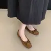 Aumento interno de altura de 3 cm, mocasines slip-on simples y elegantes de punta cuadrada, zapatos de vestir sencillos nuevos de estilo vintage con lazo 2026