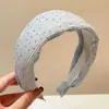 Diadema Ancha Plisada de Lunares Estilo Coreano para Mujer, Adecuada para Lavarse la Cara, Accesorio de Moda para la Parte Superior del Cráneo