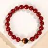 Pulseira de Obsidiana Prateada Natural e Areia Dourada Roxa para Mulheres, Pulseira de Casal com Alto Teor de Cinábrio, Presente para o Ano do Signo da Namorada, Joia de Mão