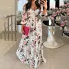 Nueva Colección Otoño 2026 para Mujer: Vestido de Commuter Estilo Europeo y Americano Transfronterizo, Vestido Estampado de Cuello en V Ceñido a la Cintura