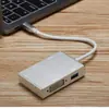Tipo de venta al por mayor de fábrica tipo-c a HDMI VGA DVI USB cuatro en uno HUB de estación de acoplamiento USB3.1 rectangular