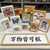 Moldura de Foto Oca de Madeira Espécime de Flor Seca Blocos de Construção Caixa de Exibição para Armazenamento de Conchas Jardim de Infância Artesanato DIY Personalizável LO