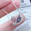 Shijia Réplica 1:1 Colar de Cisne Coração Pulsante para Mulheres Corrente de Clavícula Cisne Dinâmico Swarovski para Mulheres Fabricante Dropshipping