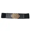 Nuevo Cinturón de Mujer Estilo Coreano para Damas Casual Decorativo Hebilla Tallada Retro Ceñidor de Cintura Elástico Cinturón Ancho con Falda