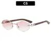 Moda Europea y Americana Nuevas Gafas de Sol Sin Marco Personalidad Corte Filo Sensación de Alta Gama Tan Geniales Gafas de Sol Personalidad Versátil Estilo Callejero Gafas