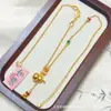 Tienda de Oro Mismo Estilo Set de Collares de Moda Chapados en Oro, Elegante Collar Brújula de Ocho Tesoros, Cadena Larga para Suéter Disco de Calabaza, Estilo Chino Versátil para Mujeres