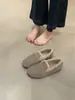 Sapatos de Algodão Retro Slip-On com Forro de Lã, Sapatos Gorro para Mulheres, Novo Estilo de Inverno 2025, Sapatos Externos Quentes, Mocassins