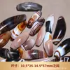 Ágata Serpentine Marrón Brillante Redondo Cuerno, Tamaños Varían, Enviado Aleatoriamente, Cuenta Principal para Joyería DIY Cuenta para Clavícula