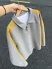 Moletom Masculino Retrô Americano Estampa de Escamas de Dragão Listras Três Listras Outono Cor Color Block Gola Lapela Manga Longa Camiseta Camada Base Casual