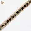Nueva Banda de Código de Barras Adhesiva de Cadena + Pedrería de Venta Caliente Accesorios de Cinta de Encaje Accesorios DIY