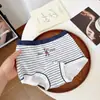 Cueca Boxer Estilo Britânico Ursinho Estilo College Feminina Cintura Média Algodão Puro Tamanho Grande Justa ao Corpo 10A Virilha Antibacteriana Respirável Roupa Íntima Feminina