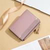 Monedero cruzado para mujer, corto, moderno, estilo coreano, vertical, multicolor, con cremallera, pequeño, acolchado, de color liso, para tarjetas de estudiante