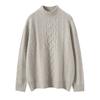 Suéter de Cashmere com Gola Alta Meia e Trançado para Mulheres Pulôver Solto Engrossado Moda Outono e Inverno Suéter de Lã Tricotada para Usar por Baixo