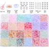 Caixa de conjunto de contas de vidro gelatina de 8mm em duas cores material para embalagem acessório manual DIY materiais contas para pulseira