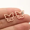 Aretes de Mariposa Transfronterizos, Femeninos Nuevo Estilo Acero Inoxidable Lindo Insecto Pequeño Alas de Ángel Aretes de Mariposa Venta al Por Mayor