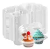 Caja de Empaque para Cupcakes de Papel Transparente de una Pieza Paquete de Dos Cajas de Empaque para Muffins Cupcakes Tartas para Uso Comercial