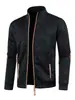 Suéter de punto con cremallera larga para hombre, mangas finas de terciopelo, top moderno, suéter con empalme articulado, chaqueta, talla grande para hombre