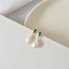 Aretes Retro Franceses de Alta Gama de Perlas Barrocas Naturales de Agua Dulce Naturales Alienígenas Elegantes de Nicho Simples