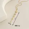 Nuevo Colgante de Acero de Titanio Lucky Flor de Trébol de Cuatro Hojas Hueco Transfronterizo para Mujer, Collar Versátil de Moda Chapado en Oro de 18 Quilates