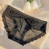 Exquisito a la luz de la luna ~ Sedas y Satenes Franceses Encaje Ropa Interior para Mujer Cintura Media Cómodo Transpirable Sexy Deseo Puro Algodón Puro Entrepierna Calzones