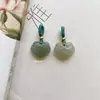 Pingente Natural de Lótus Vermelho do Sul Jade Hetian Pequeno Anel de Puxar com Renda Acessórios DIY Pulseira Zen Abóbora Corda Vermelha Trançada