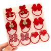 Banda de goma para el cabello para niñas, banda de goma para el cabello, banda para el cabello que no daña el cabello, cuerda para el cabello roja de Año Nuevo para niñas, accesorios para el cabello de Año Nuevo