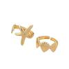Europa y Estados Unidos transfronterizo caluroso verano playa concha estrella de mar apertura anillo ajustable anillo de temperamento nicho mujeres