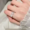 Anillo de Perla de Agua Dulce Cubo de Azúcar Zhi Zhen de Zhuji Anillo Abierto Chapado en Oro de 14 Quilates Exquisito Moderno Versátil Anillo Simple