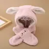 Sombrero de Peluche y Bufanda Integrados para Niños para Otoño e Invierno, Sombrero con Protección para las Orejas para Niños, Sombrero de Bebé para Niñas Hecho de Piel Sintética de Conejo