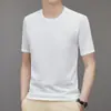 Camiseta de Seda Hielo Estilo TikTok para Hombre, Camiseta Fina de Manga Corta, Tejido de Burbujas Transpirable, Jacquard con Relieve, Cuello Redondo, Top de Verano