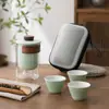 Conjunto de Chá de Viagem Lubao Glass Portátil Conjunto de Xícaras para Chá Rápido com Um Bule e Três Xícaras para Preparo de Chá ao Ar Livre Presente