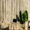 Luces de Cortina de 300 LED 8 Modos Guirnaldas para Decoración de Navidad Boda Fiesta Día de San Valentín Ramadán Eid Sin Batería Control Remoto