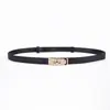 Cinto fino Feminino saia retrô casaco suéter terno Maillard amarrado na cintura simples fivela dourada selo de cintura fino feminino