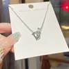 Collar de estilo coreano con letras distintivas, de lujo, estilo nicho, para niña, cadena de clavícula de acero de titanio a juego, colgante de joyería de moda