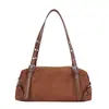 Bolsa Retrô Moda Feminina Outono Inverno Alta Qualidade Camurça Pelúcia Bolsa de Mão Estilo Coreano Grande Capacidade Bolsa Baguete Fosca Bolsa de Ombro