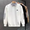 Moletom de Alta Qualidade Falso Duas Peças para Homens, Marca da Moda, Blusa para Primavera e Outono, Novo Estilo Inverno 2025, Camisa de Manga Longa com Gola Camisa para Homens