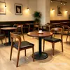 Mesas e Cadeiras Usadas para Cafeteria Loja de Chá com Leite Mesas Redondas Pequenas para Loja de Confeitaria e Panificação Mesas e Cadeiras de Madeira Maciça para Catering Refeições Simples Lanchonete