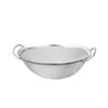 Entrega al por mayor cesta para lavar arroz de malla densa con doble asa de acero inoxidable colador con pantalla de filtro engrosada tamiz con doble asa ventas directas de fábrica