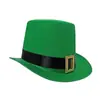 Cinturón Irlandés Sombrero Lincoln St. Día de San Patricio Mago Verde Sombrero de Lincoln Actuación en Escenario Sombrero de Copa Verde